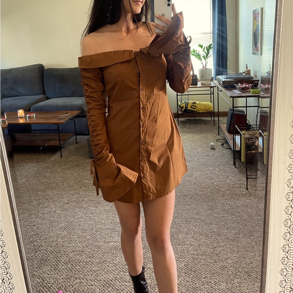 Off the shoulder mini dress